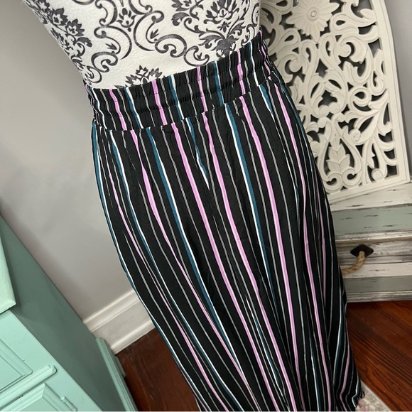 Torrid Striped Maxi Skirt Size 1 Pull On Black Purple - Picture 7 of 10